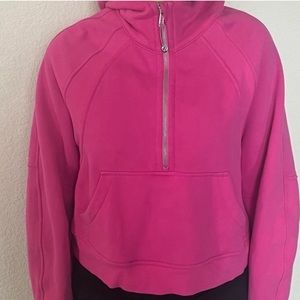 Brand New Sonic Pink Hooded Half Zip Scuba